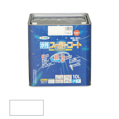 アサヒペン　水性 スーパーコート ツヤ消し白 10L　【品番：4970925416629】