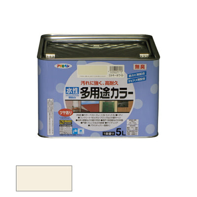 アサヒペン　水性 多用途カラー 5L ミルキーホワイト　【品番：4970925461728】