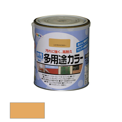 アサヒペン　水性 多用途カラー 1.6L シトラスイエロー　【品番：4970925461407】