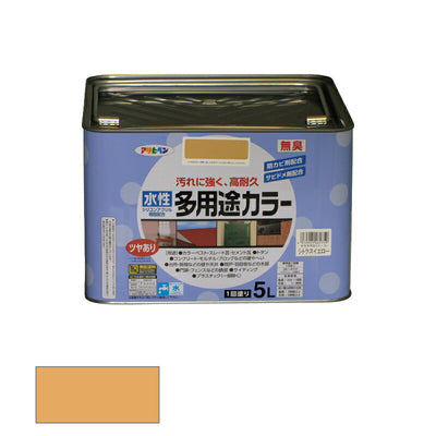 アサヒペン　水性 多用途カラー 5L シトラスイエロー　【品番：4970925461759】