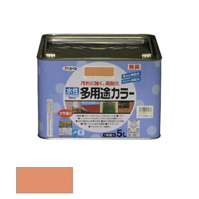 アサヒペン　水性 多用途カラー 5L ラフィネオレンジ　【品番：4970925461766】