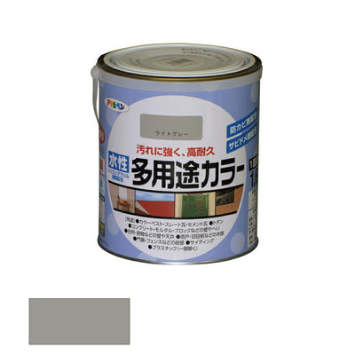 アサヒペン　水性 多用途カラー 1.6L ライトグレー　【品番：4970925461490】