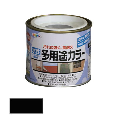 アサヒペン　水性 多用途カラー 1/5L 黒　【品番：4970925460424】