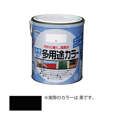 アサヒペン　水性 多用途カラー 1.6L 黒　【品番：4970925461520】