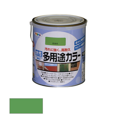 アサヒペン　水性 多用途カラー 1.6L 若草色　【品番：4970925461667】