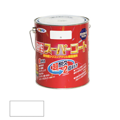 アサヒペン　油性 スーパーコート 1.6L 白　【品番：4970925544018】