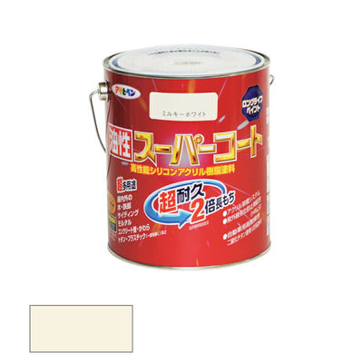 アサヒペン　油性 スーパーコート 1.6L ミルキーホワイト　【品番：4970925544032】