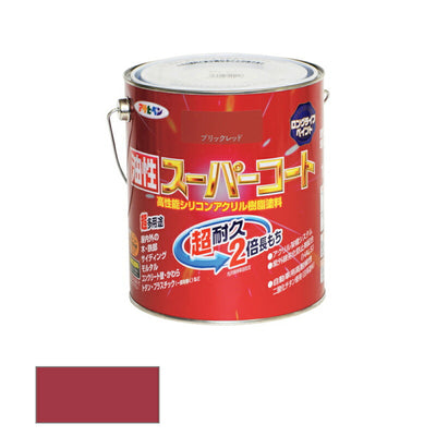 アサヒペン　油性 スーパーコート 1.6L ブリックレッド　【品番：4970925544124】