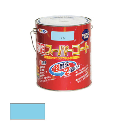 アサヒペン　油性 スーパーコート 1.6L 水色　【品番：4970925544230】