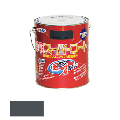 アサヒペン　油性 スーパーコート 1.6L アトランティックブルー　【品番：4970925544292】