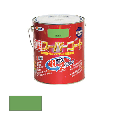 アサヒペン　油性 スーパーコート 1.6L 若草色　【品番：4970925544315】