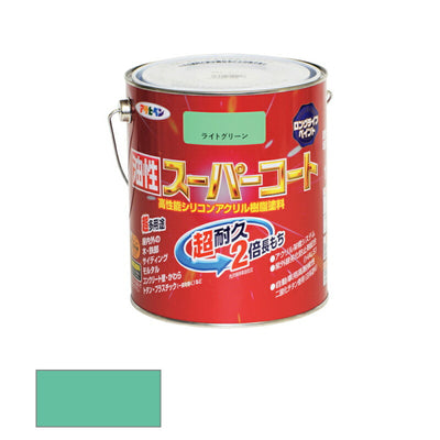 アサヒペン　油性 スーパーコート 1.6L ライトグリーン　【品番：4970925544322】