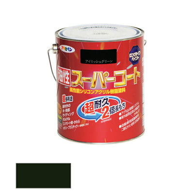 アサヒペン　油性 スーパーコート 1.6L アイリッシュグリーン　【品番：4970925544353】