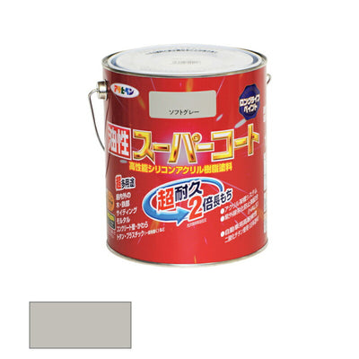 アサヒペン　油性 スーパーコート 1.6L ソフトグレー　【品番：4970925544360】