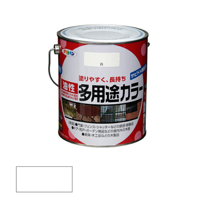 アサヒペン　油性 多用途カラー 1.6L 白　【品番：4970925537218】