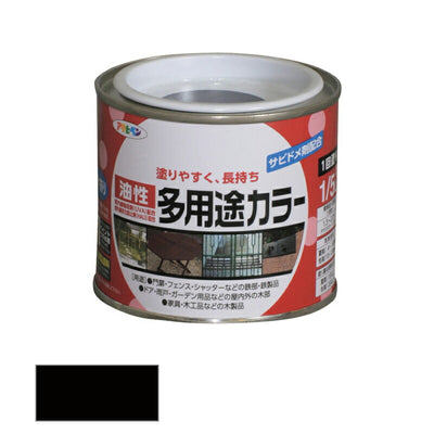 アサヒペン　油性 多用途カラー 1/5L 黒　【品番：4970925536389】