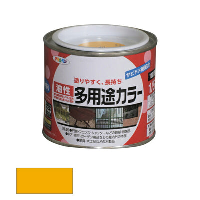 アサヒペン　油性 多用途カラー 1/5L 黄色　【品番：4970925536426】