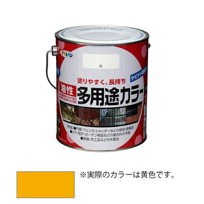 アサヒペン　油性 多用途カラー 1.6L 黄色　【品番：4970925537423】