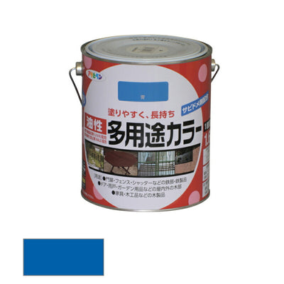 アサヒペン　油性 多用途カラー 1.6L 青　【品番：4970925537485】