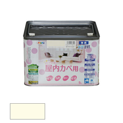 アサヒペン　NEW 水性 インテリアカラー 屋内カベ用 5L ホワイトイエロー　【品番：4970925466204】