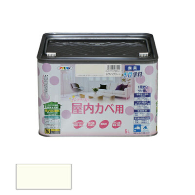 アサヒペン　NEW 水性 インテリアカラー 屋内カベ用 5L ホワイトグリーン　【品番：4970925466211】