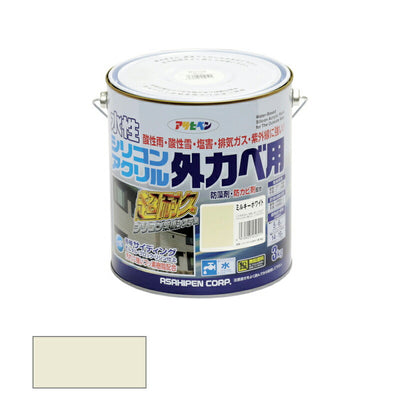 アサヒペン　水性 シリコンアクリル 外カベ用 3kg ミルキーホワイト　【品番：4970925452511】