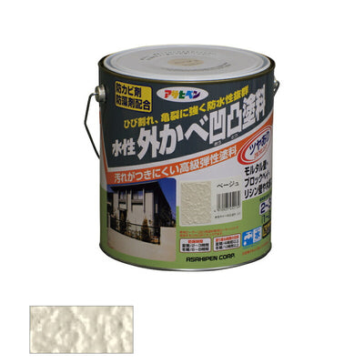 アサヒペン　水性 外かべ凹凸塗料 3L ベージュ　【品番：4970925452139】