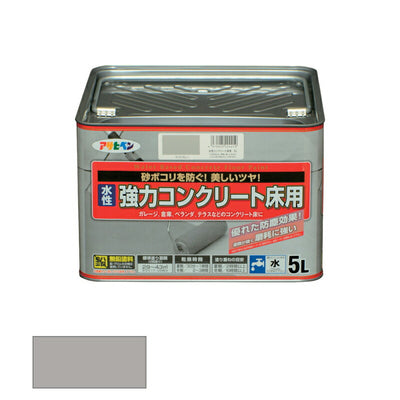 アサヒペン　水性 強力コンクリート床用 5L ライトグレー　【品番：4970925424419】