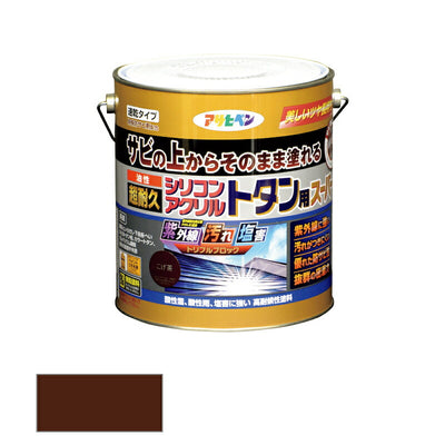 アサヒペン　油性 超耐久シリコンアクリルトタン用スーパー 3kg こげ茶　【品番：4970925536112】