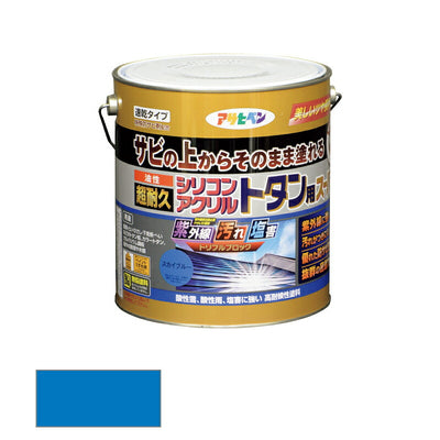 アサヒペン　油性 超耐久シリコンアクリルトタン用スーパー 3kg スカイブルー　【品番：4970925536136】