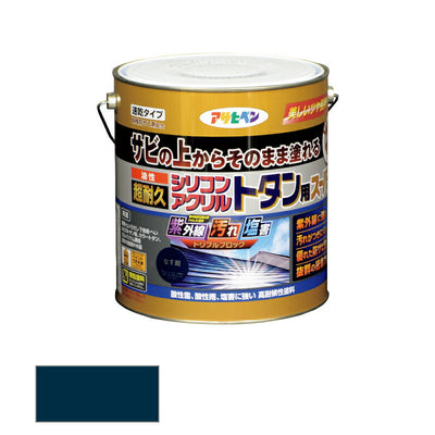 アサヒペン　油性 超耐久シリコンアクリルトタン用スーパー 3kg なす紺　【品番：4970925536143】