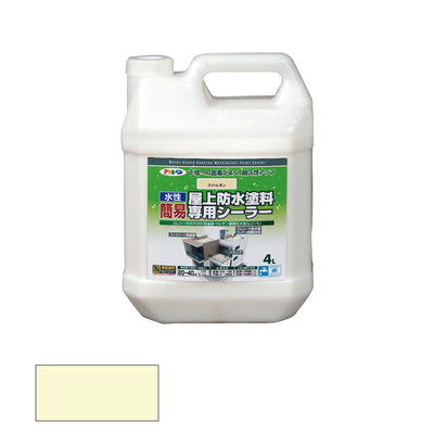 アサヒペン　水性 簡易屋上防水塗料専用シーラー 4L ライトレモン　【品番：4970925424082】