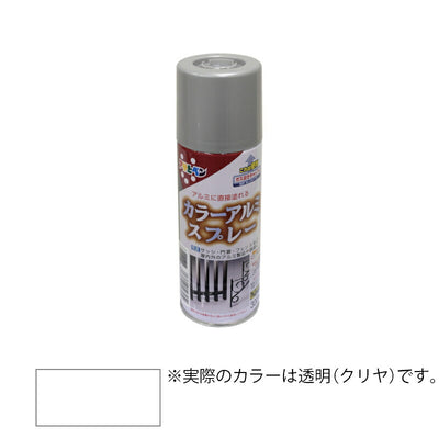 アサヒペン　カラーアルミスプレー 300ml 透明（クリヤ）　【品番：4970925507969】