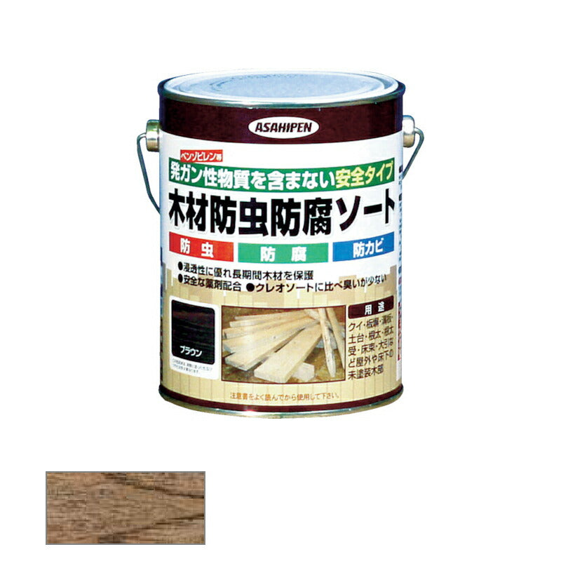 アサヒペン　木材防虫防腐ソート 1L ブラウン　【品番：4970925530905】