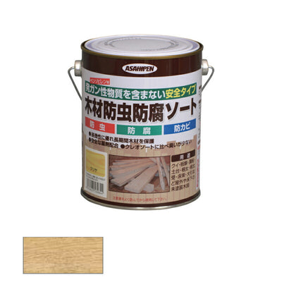 アサヒペン　木材防虫防腐ソート 1L 透明（クリヤ）　【品番：4970925530844】