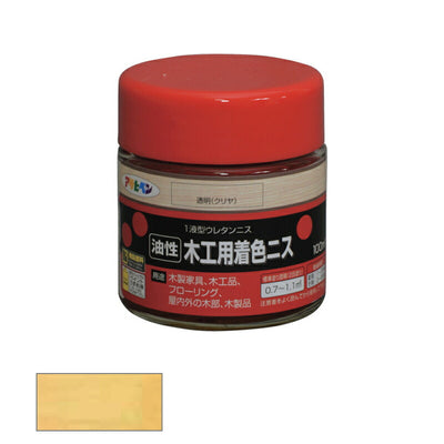 アサヒペン　油性 木工用着色ニス 100ml 透明（クリヤ）　【品番：4970925527066】