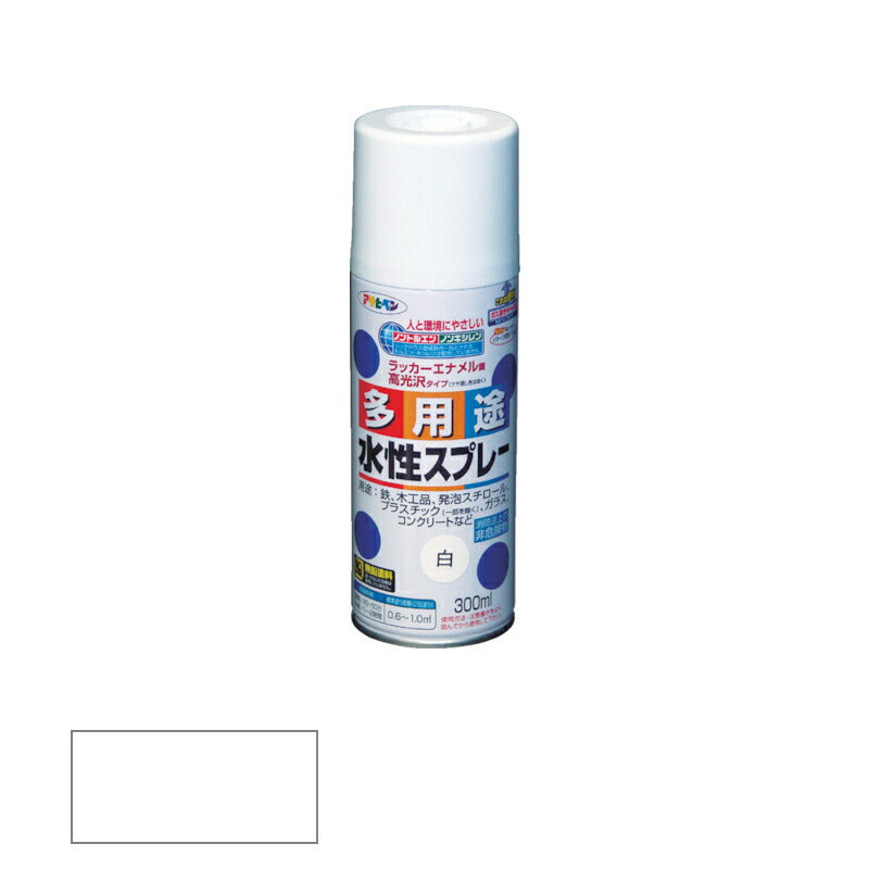 アサヒペン　水性 多用途スプレー 300ml 白　【品番：4970925565013】