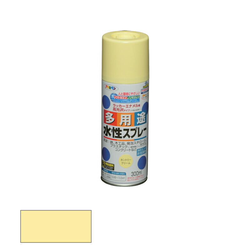 アサヒペン　水性 多用途スプレー 300ml カントリークリーム　【品番：4970925565280】