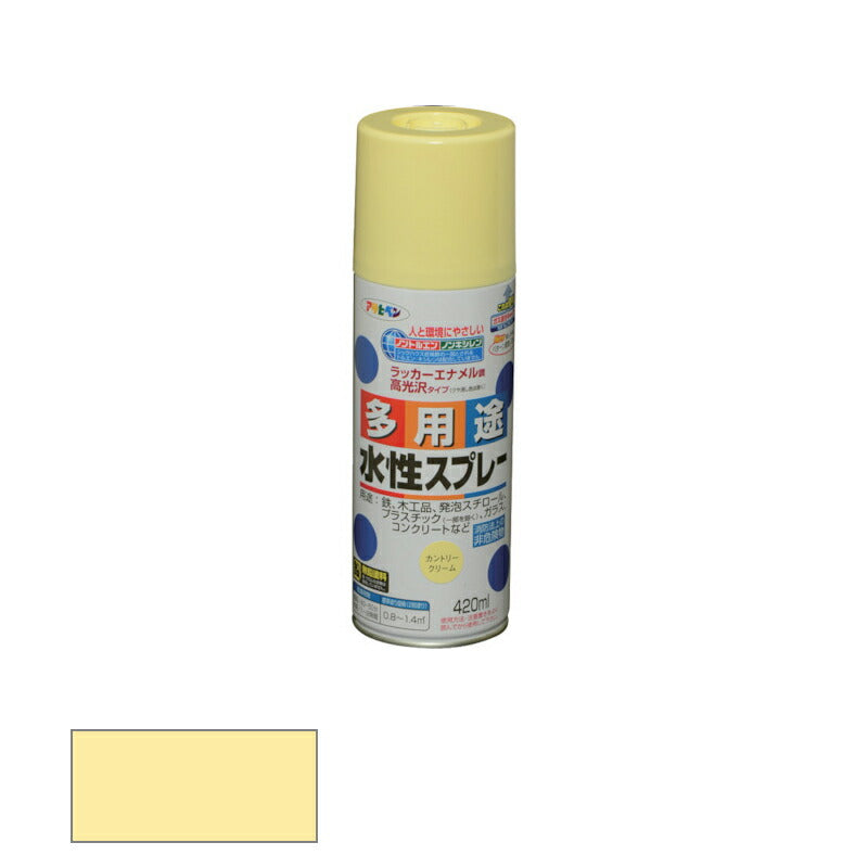 アサヒペン　水性 多用途スプレー 420ml カントリークリーム　【品番：4970925566287】