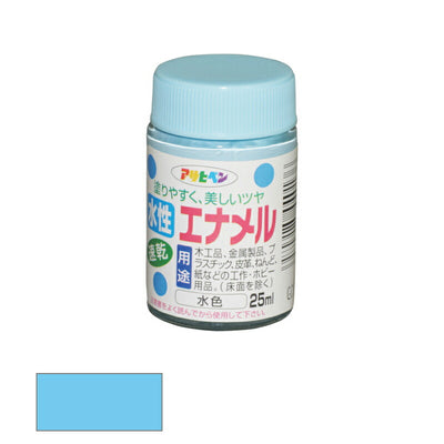 アサヒペン　水性 エナメル ツヤあり 25ml 水色　【品番：4970925440136】