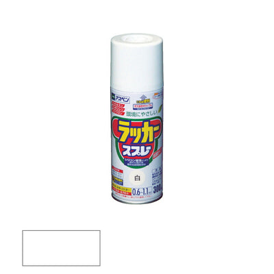 アサヒペン　アスペンラッカースプレー ツヤあり 300ml 白　【品番：4970925568007】