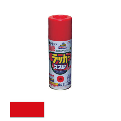 アサヒペン　アスペンラッカースプレー ツヤあり 300ml 赤　【品番：4970925568014】