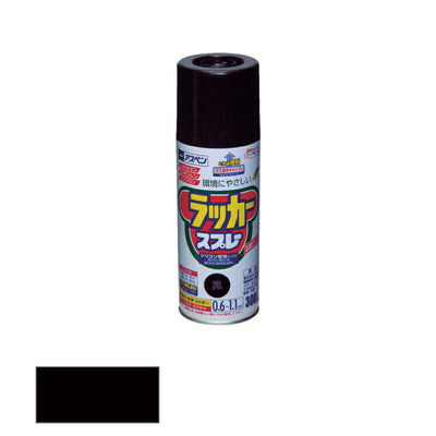 アサヒペン　アスペンラッカースプレー ツヤあり 300ml 黒　【品番：4970925568021】