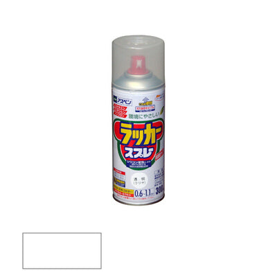 アサヒペン　アスペンラッカースプレー ツヤあり 300ml 透明（クリヤ）　【品番：4970925568052】