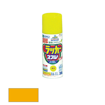 アサヒペン　アスペンラッカースプレー ツヤあり 300ml 黄色　【品番：4970925568069】