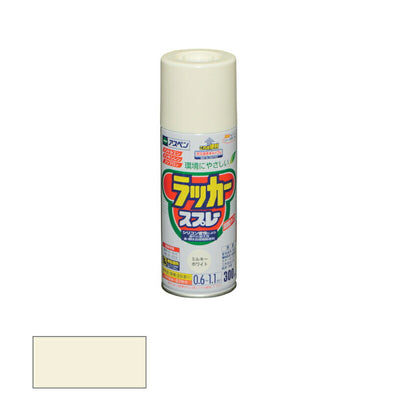 アサヒペン　アスペンラッカースプレー ツヤあり 300ml ミルキーホワイト　【品番：4970925568281】