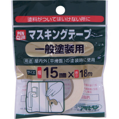 アサヒペン　塗装養生用品 PCマスキングテープ 一般塗装用 15mm×18m　【品番：4970925220844】