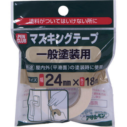 アサヒペン　塗装養生用品 PCマスキングテープ 一般塗装用 24mm×18m　【品番：4970925220868】