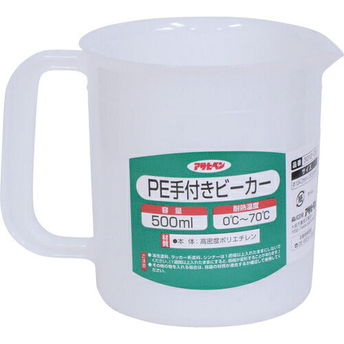 アサヒペン　PE手付ビーカー 500ml 3012-09　【品番：4970925222305】