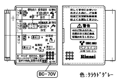 リンナイ　スイッチカバー　【品番：098-0483000】